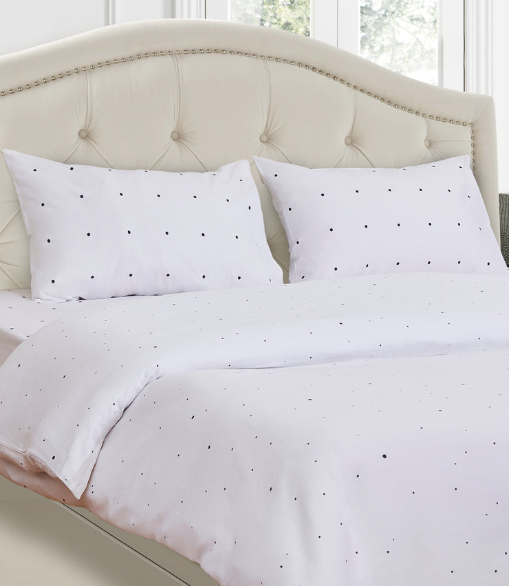 Duvet Cover - Black & White Polka