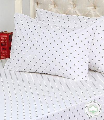 Grey Polka Bedsheet