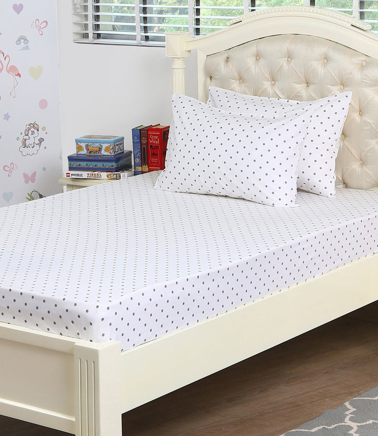 Grey Polka Bedsheet