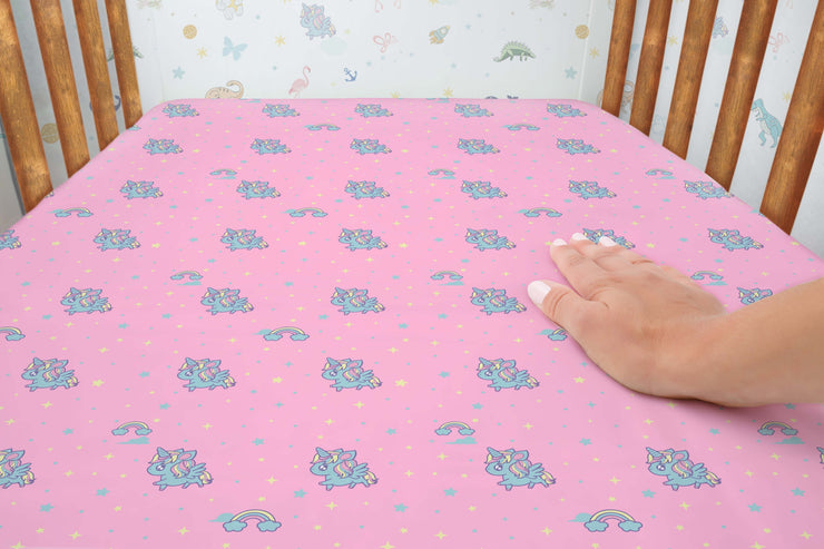 Ella The Unicorn - 100% Pure Organic Cotton Cot Sheet