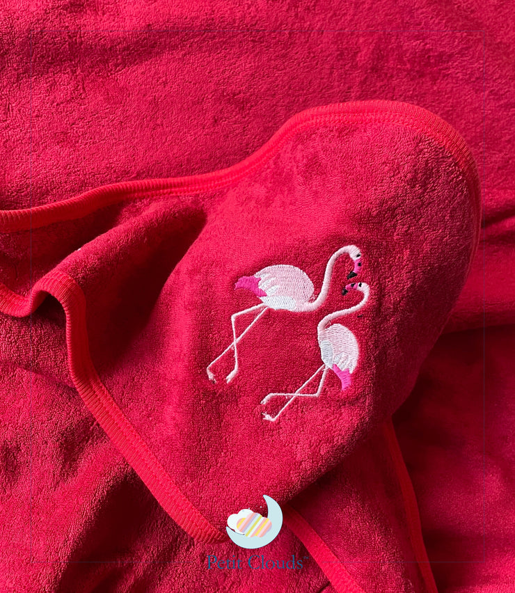 Rose Flamingo Hooded Towel