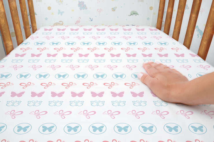 Garden Butterfly- 100% Cotton Percale Cot Sheet