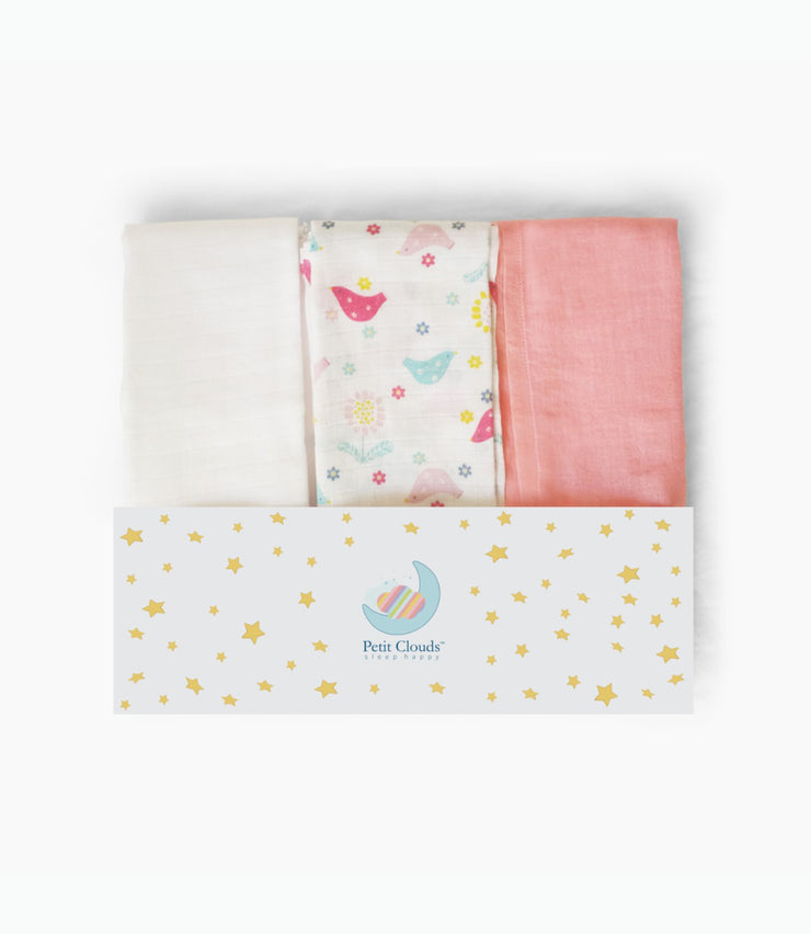 Birds of Wonder Organic Cotton Muslin (Pack of 3)