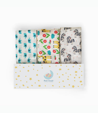 Jungle Safari Organic Cotton Muslin (Pack of 3)