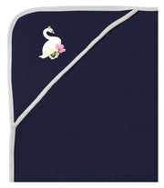 Swan - Navy blue Hooded Towel