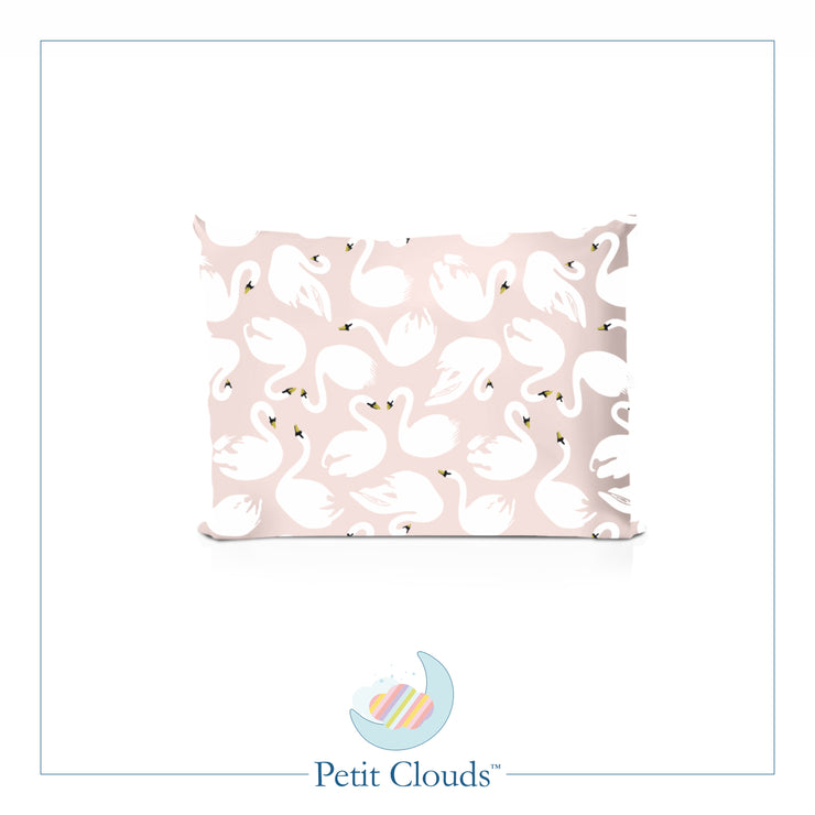 Peach Swan Pillow & Bolster Set