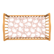 Peach Swan Cot Sheet