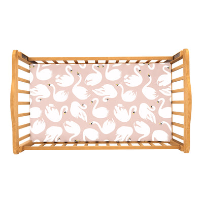 Peach Swan Cot Sheet