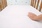 Pink Polka - 100% Pure Organic Cotton Cot Sheet