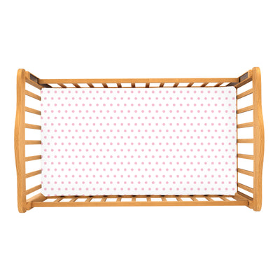 Pink Polka - 100% Pure Organic Cotton Cot Sheet