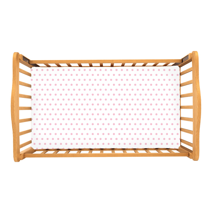 Pink Polka - 100% Pure Organic Cotton Cot Sheet