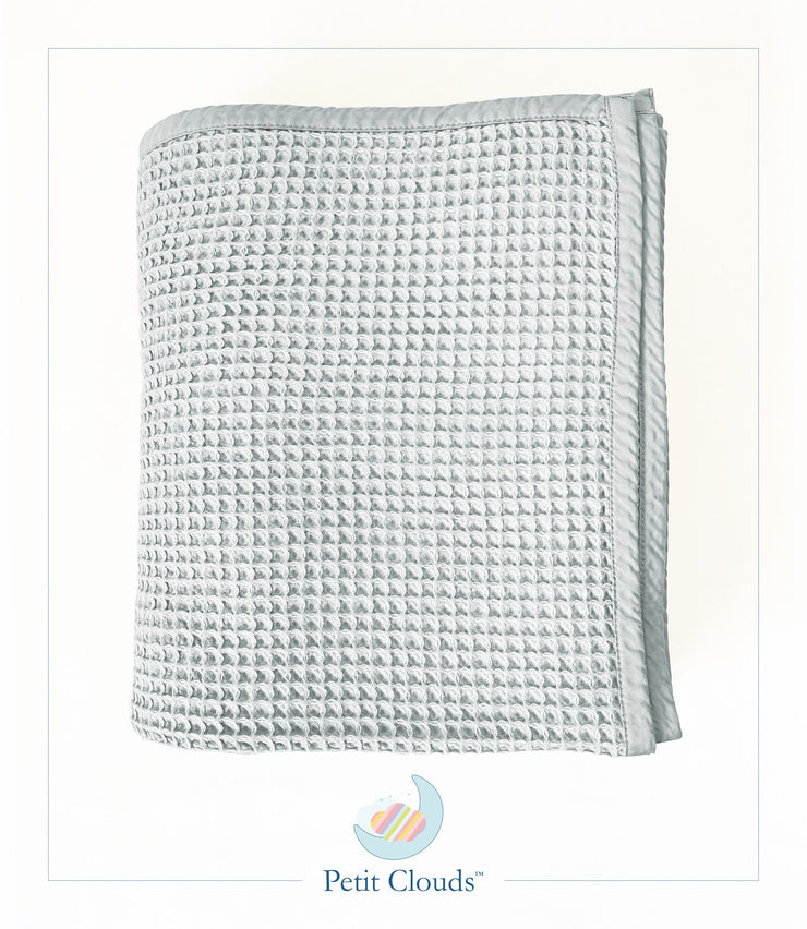 Julien Collection 100% Pure Organic Cotton Waffle Knit Blanket (Powder Blue)