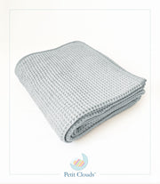 Julien Collection 100% Pure Organic Cotton Waffle Knit Blanket (Powder Blue)