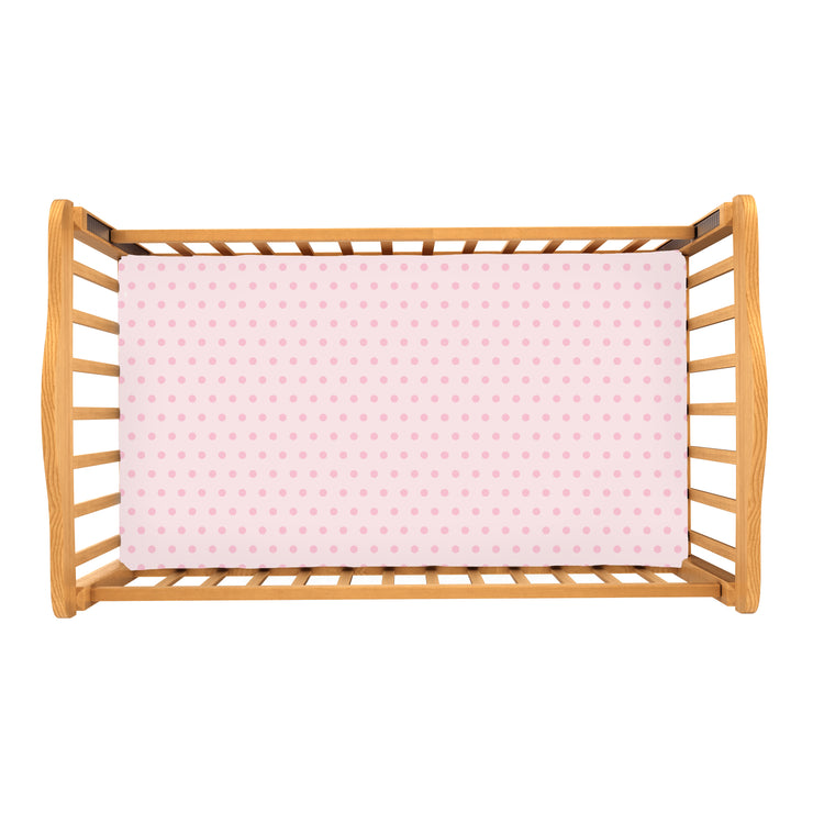 Pretty Pink Polka - 100% Pure Organic Cotton Cot Sheet