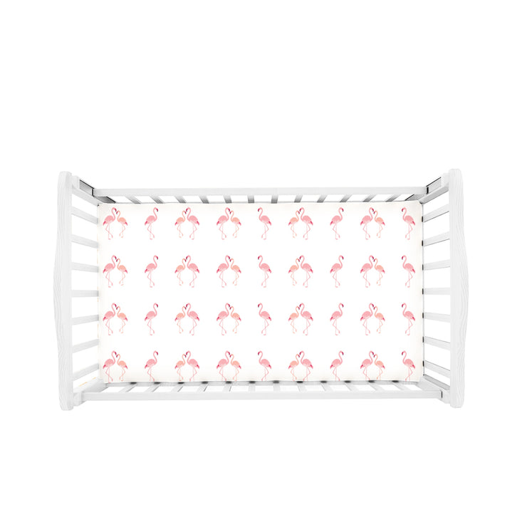 Rose’ Flamingo - 100% Pure Organic Cotton Cot Sheet