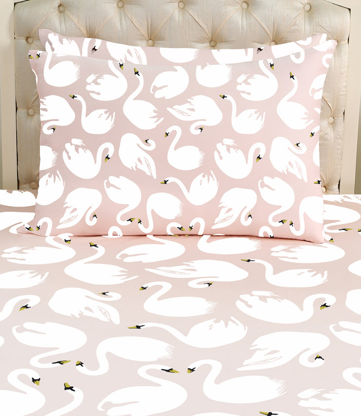 Peach Swan Bedsheet