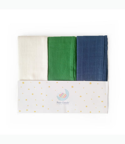 Petit Clouds Colour-Play Muslins - 100% Pure Organic Cotton (Pack of 3)