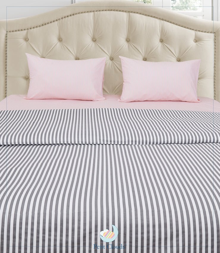 Duvet Cover - Grey Stripe (Double)