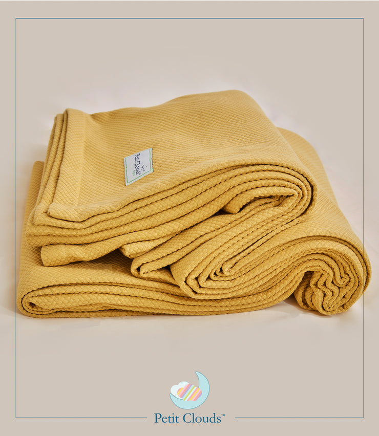 Pearl Collection Double Size Blanket (Coral Yellow)